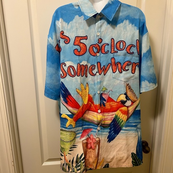 🌟2/$20 Men’s 5 o clock somewhere summer Buttondown - Picture 2 of 5